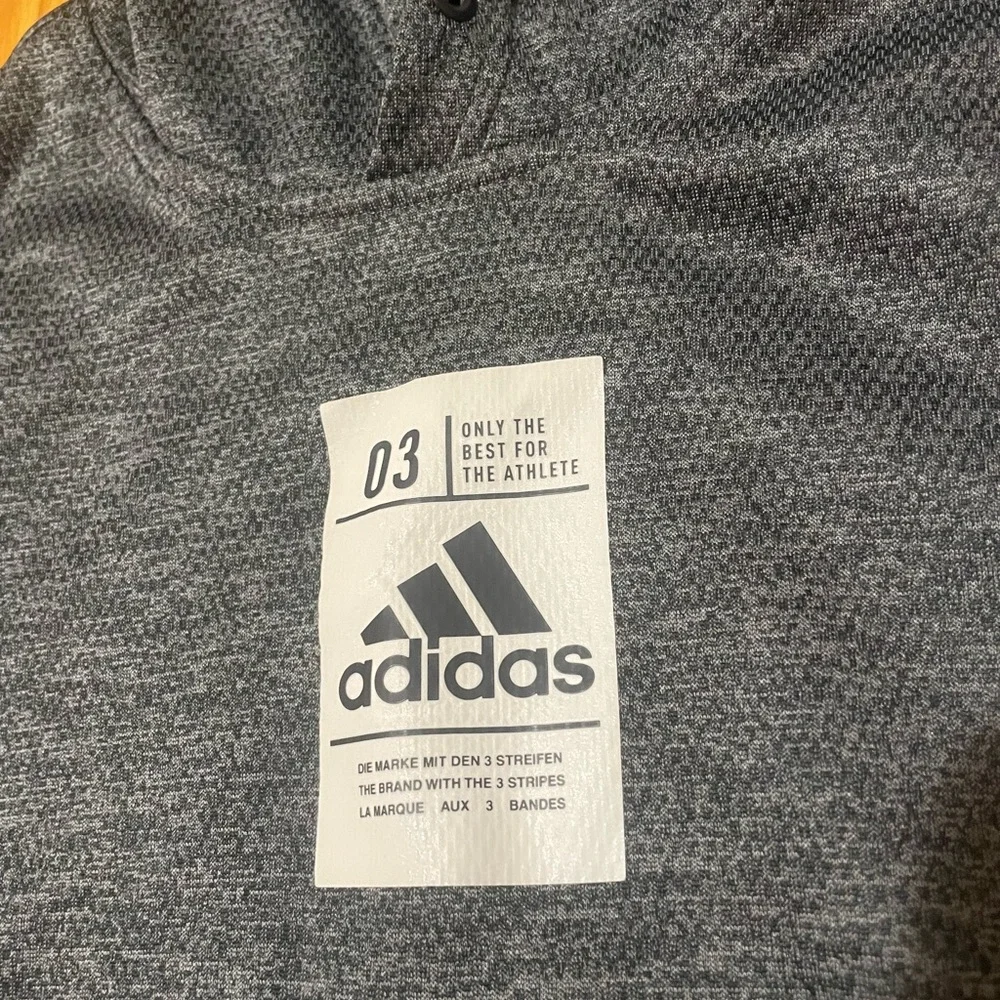 Adidas Men's Charcoal Hoodie Sweater L
